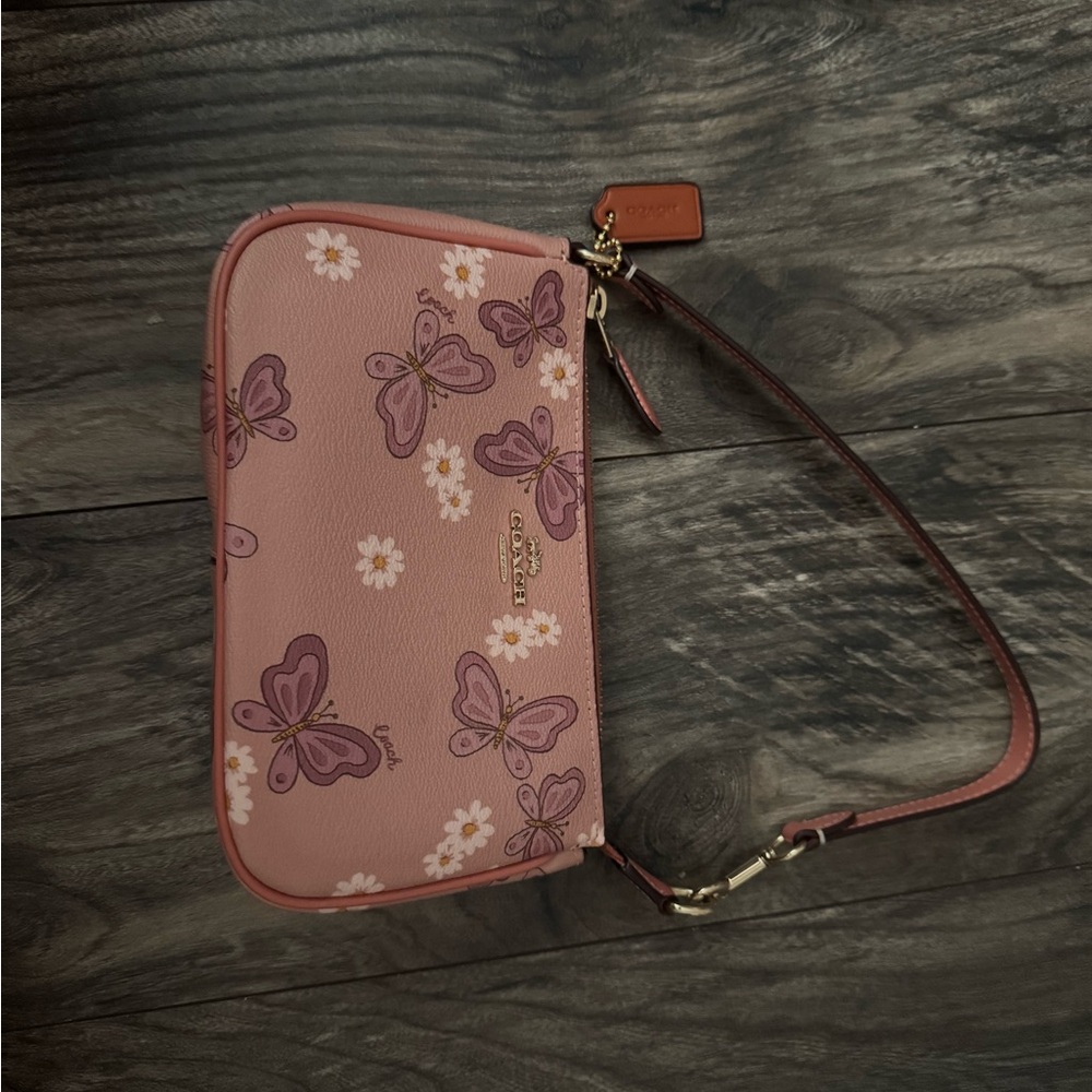 Coach Pink Floral Butterfly shoulder bag